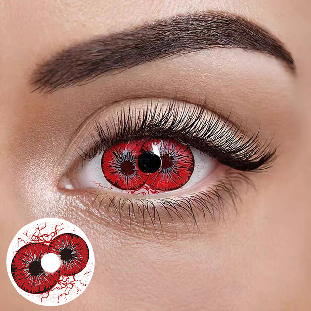 2DADOLL Demon Twin Eyes Red Halloween Contact Lenses