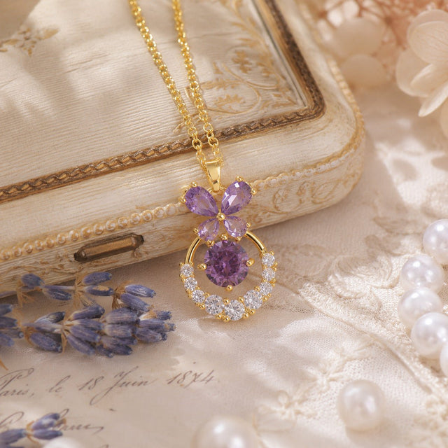 Violet Butterfly Waltz Necklace