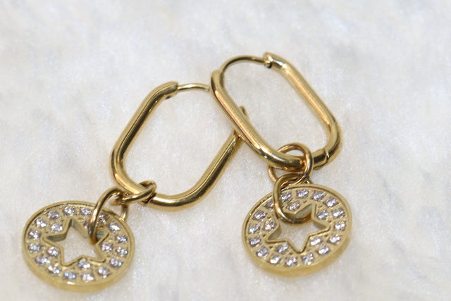Isabelline Etoile - Boucles d'oreilles en acier inoxydable