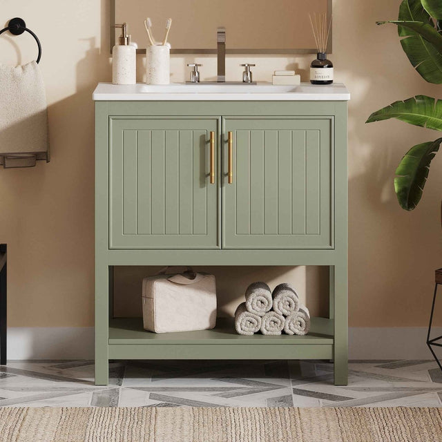 Brillare 60" LED Bath Vanity With Sink,Cultured Marble Top,White,Solid Oak Build,Soft-Close,8 in faucet holes