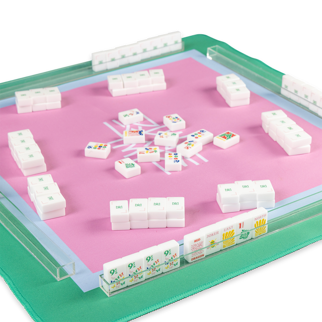 Garden Stamped Travel Mahjong Tile Set