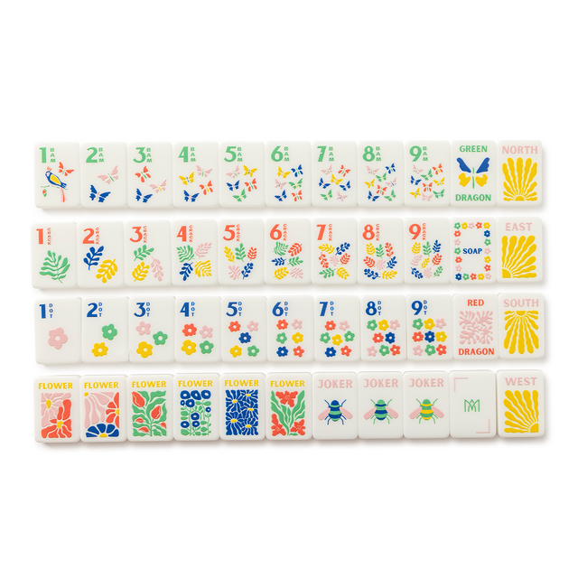 Garden Stamped Mahjong Tile Set