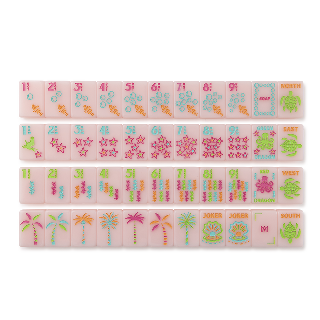 Pink Coastal Signature Mahjong Tile Set