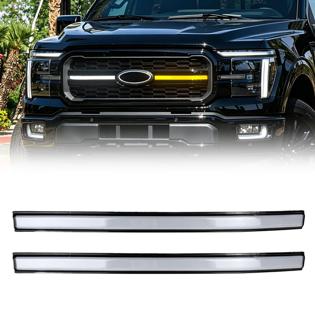 LED Grille Lights w/ Sequential Turn Signal For 2024+ Ford F-150 Lariat (ETA Mid October)