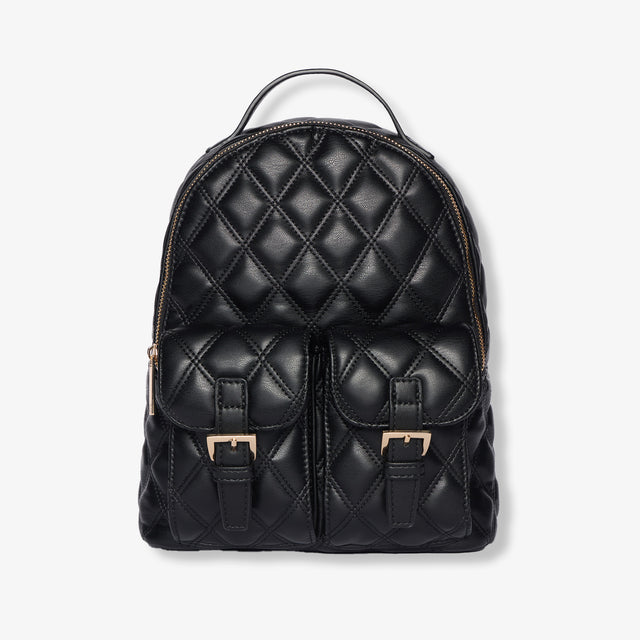 Vegan Leather Quilted Backpack