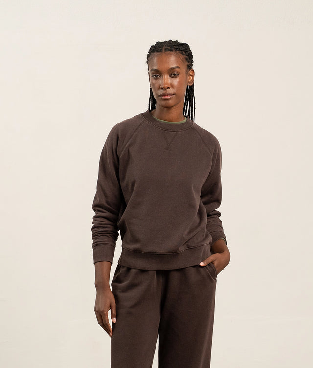 Womens Recycled Fleece Classic Sweatshirt - Recycled Fleece - Mineral Ganache
