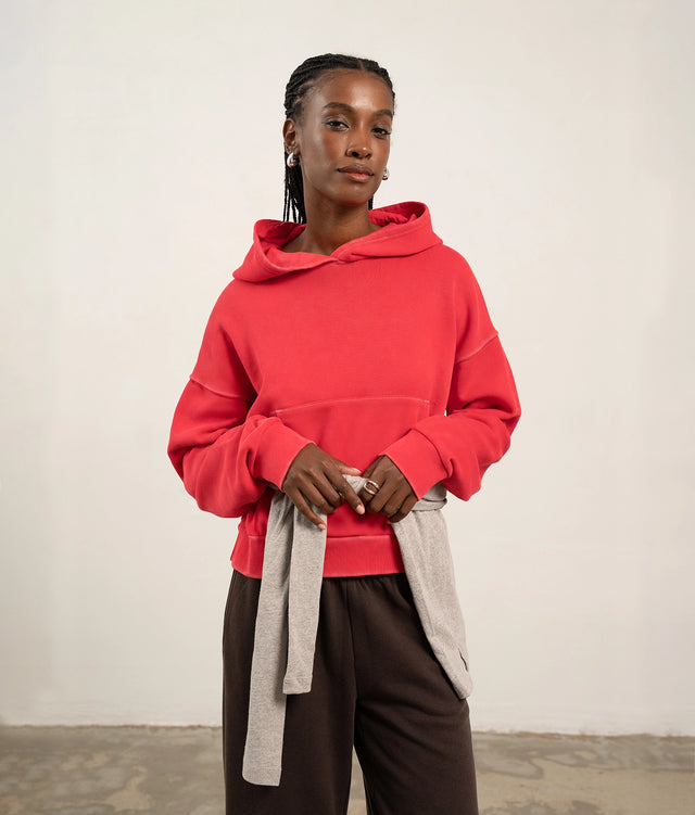 Womens Dream Terry Hoodie - Terry - Vintage Samba Red