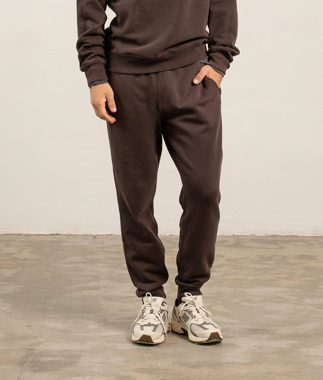 Mens Recycled Fleece Tapered Sweatpant - Recycled Fleece - Mineral Ganache