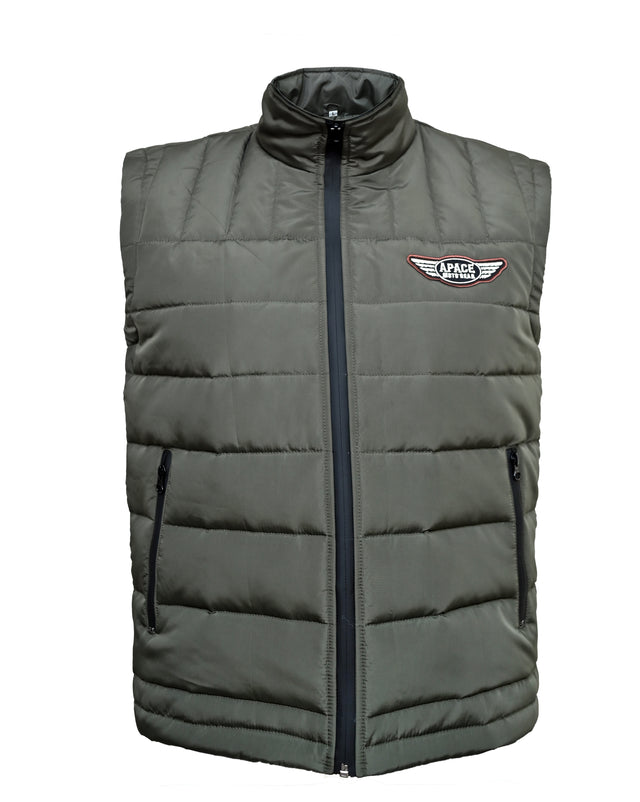 Apace Vintage Heritage inspired Army Green Sleevless Puffer Jacket