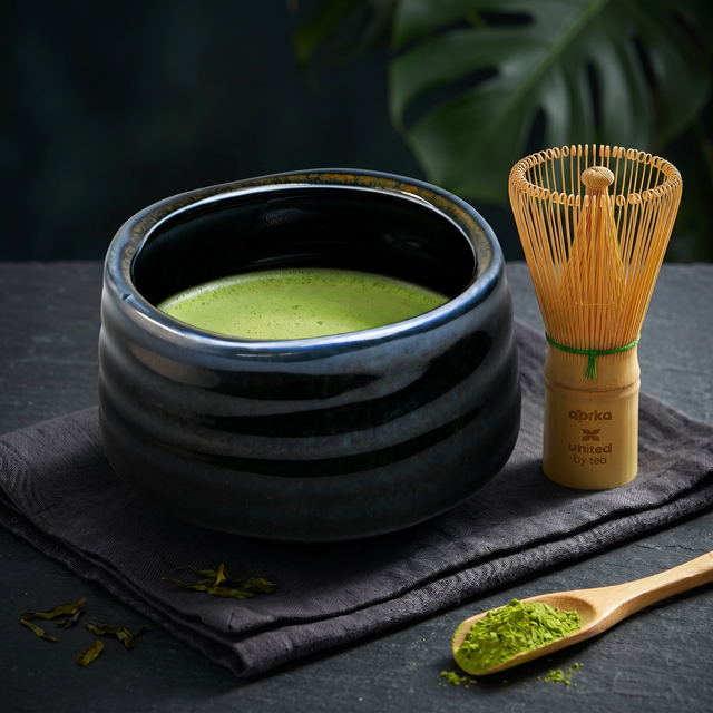 Deep Blue Ceramic Matcha Bowl 17 oz with Rolled Rim, Matcha Chawan for Whisking and Drinking, Tea Ceremony Bowl