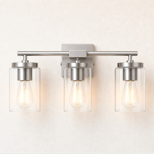 MERIDIAN Bathroom Vanity Light - 3-Light — Splash-Safe Bathroom Mirror Lighting