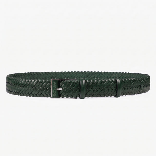 Men’s Green Braided Leather Belt