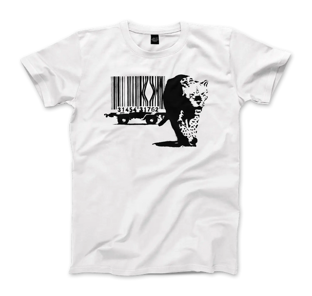Banksy Barcode (Animal Rights) street art t-shirt