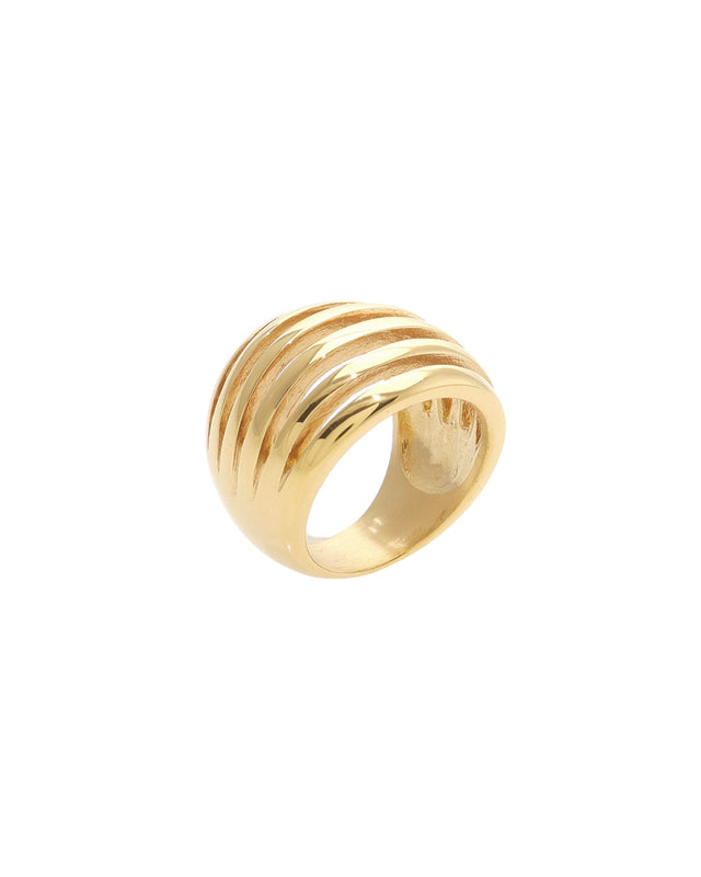 STRIPED DOME RING