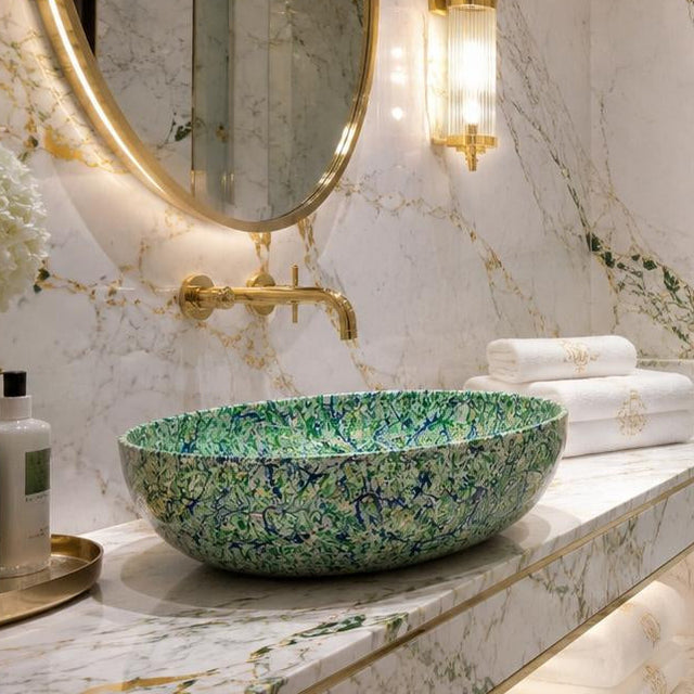 Rossella Fiorillo Ceramic Texture RF Luxury Line Model SP17 Green RF Sink