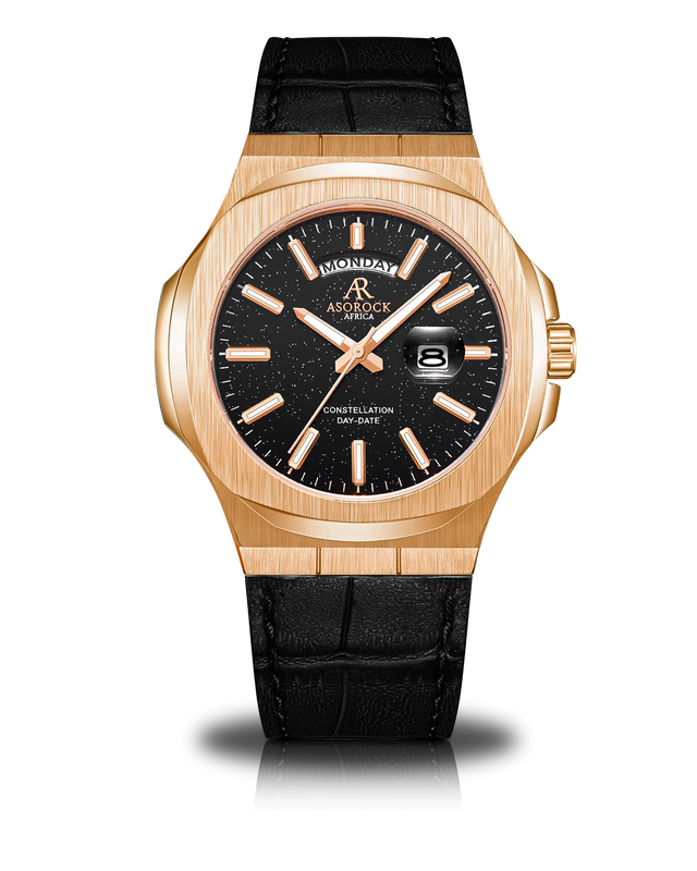 Constellation black leather strap (select clasp)