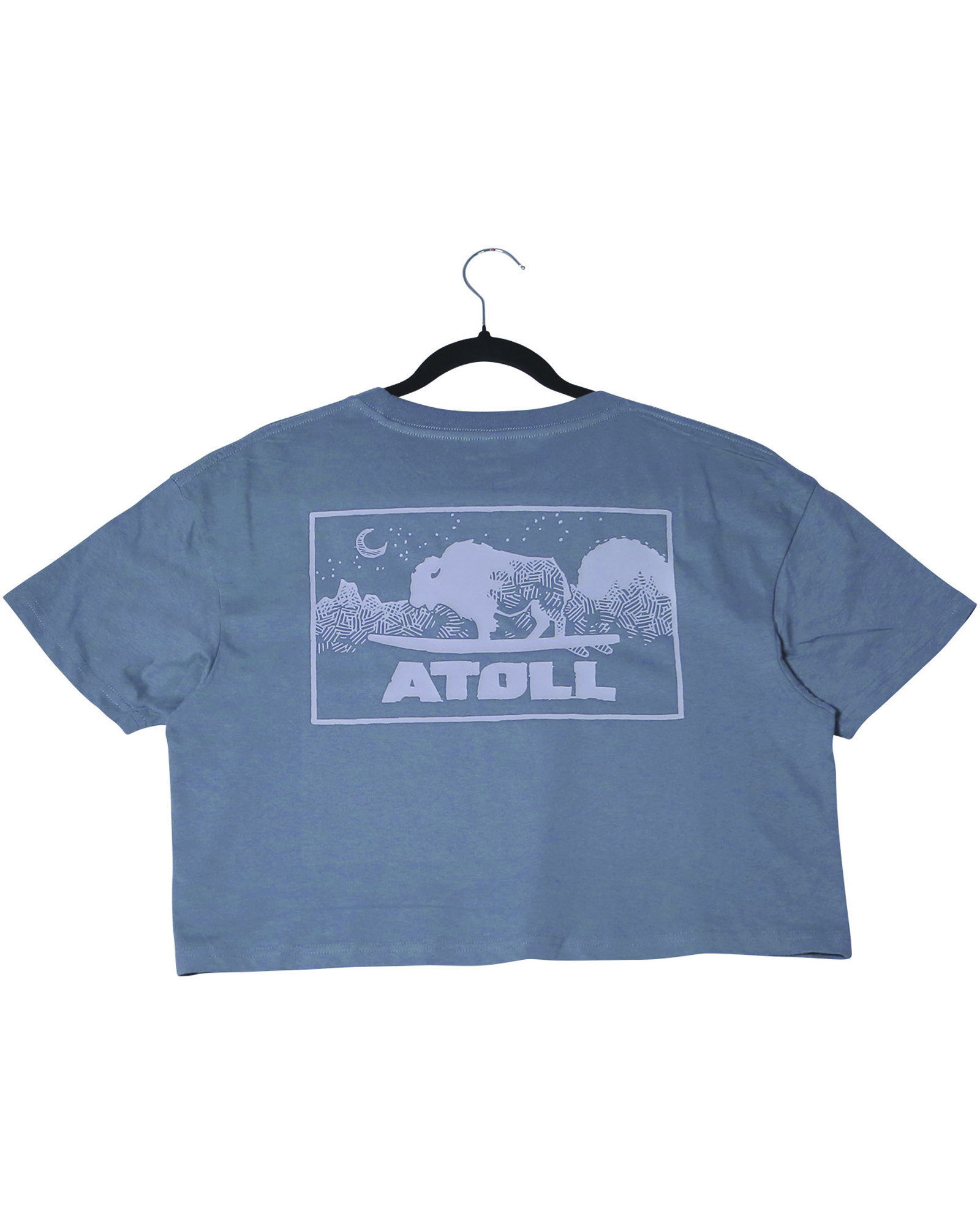 Women’s Crop Top Tee with Atoll Tahoe Sunset Graphic