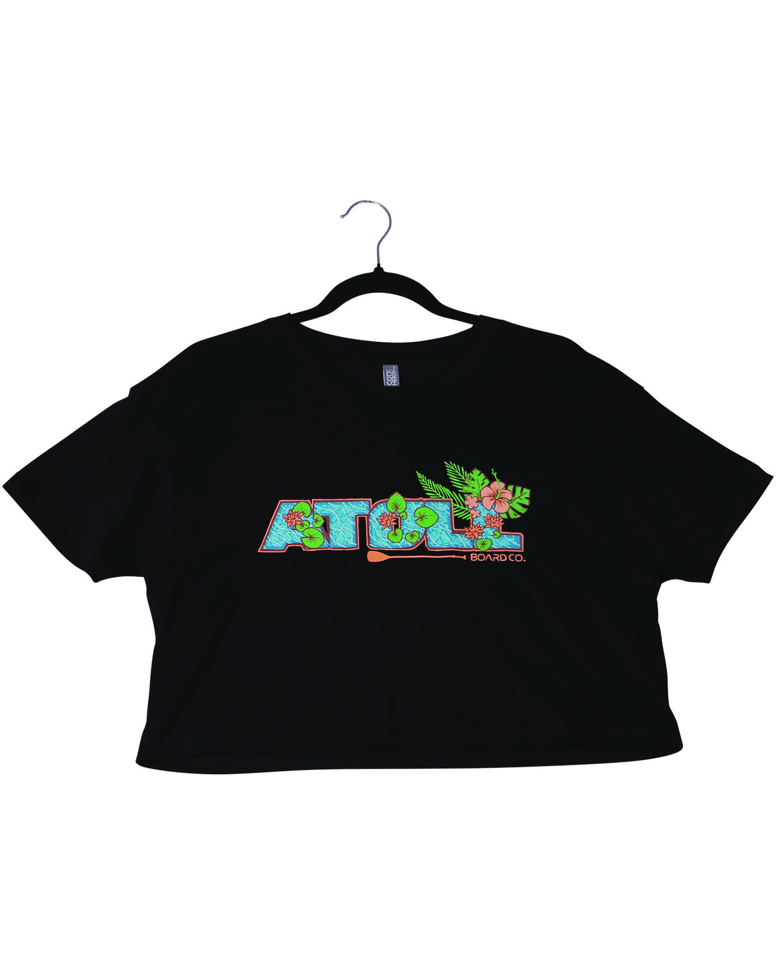 Women’s Crop Top Tee with Atoll Lilypad Graphic