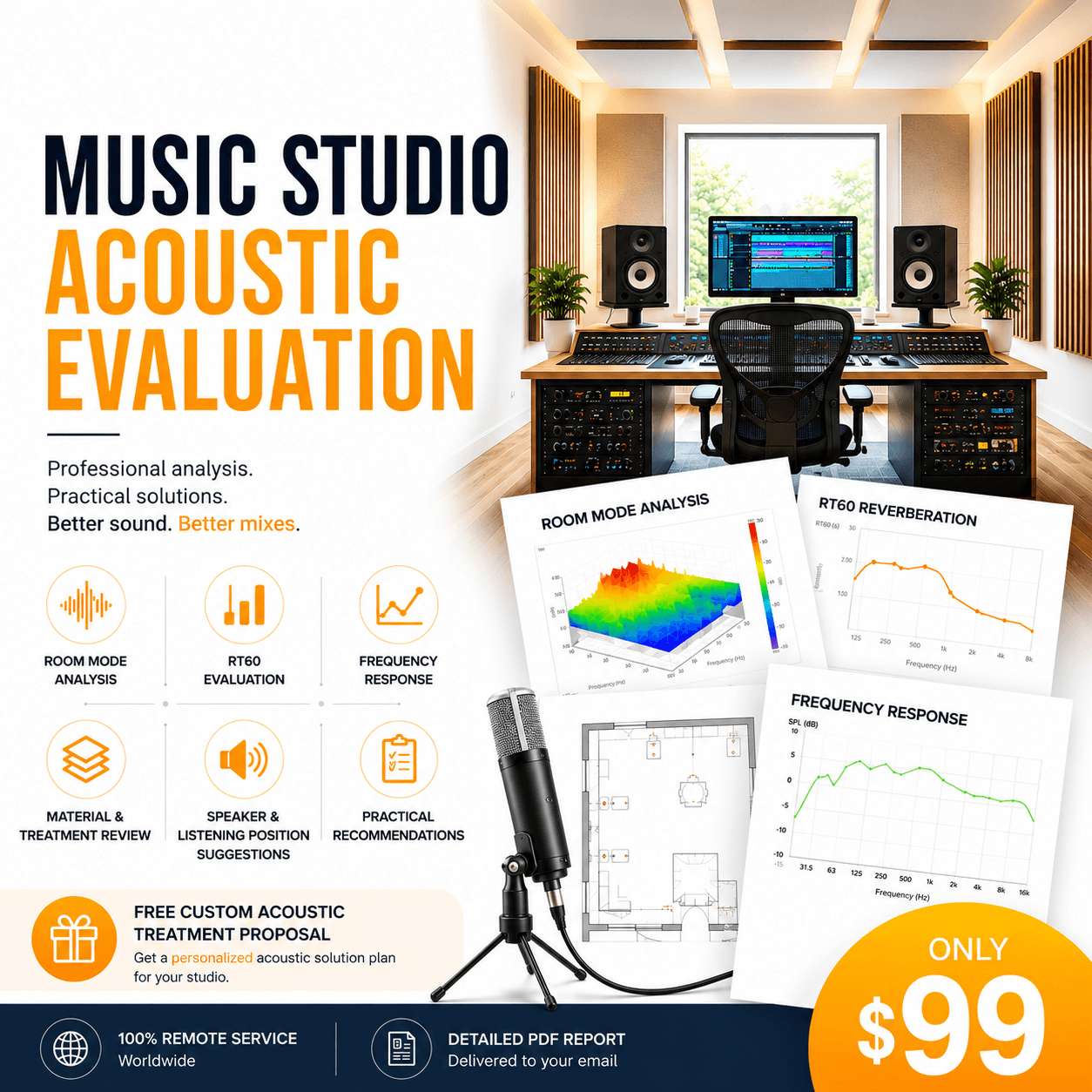 Music Studio Acoustic Evaluation ($99)