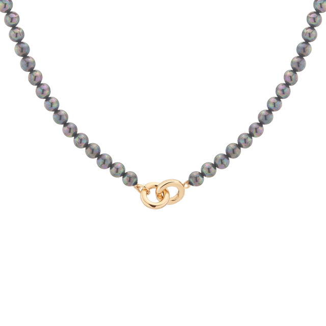 Black Akoya Pearl Connection Necklace