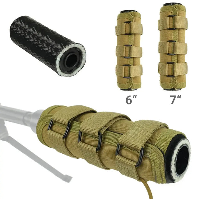 Suppressor Cover Heat Resistant 1800°F, Tactical Silencer Cover Wrap with Aramid Cord & Velcro Straps (6" & 7")