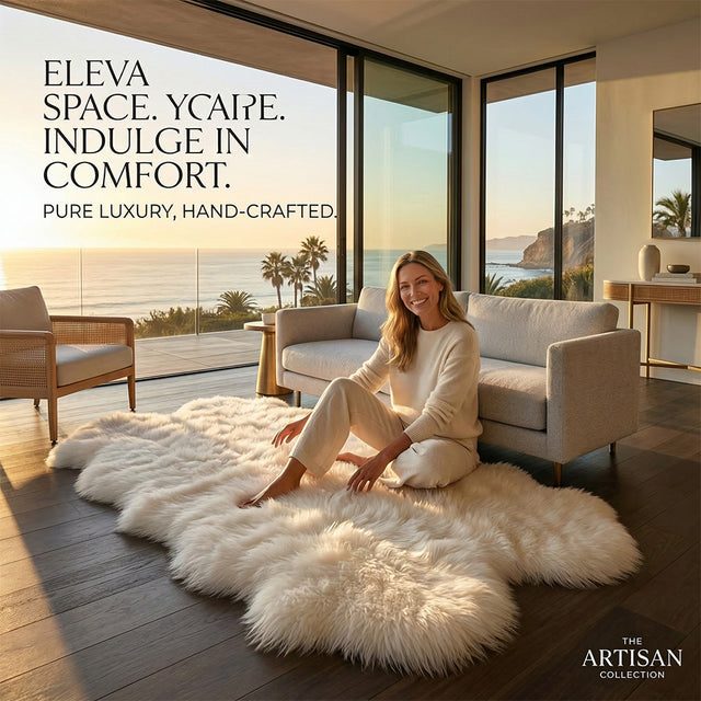 Luxurious Faux Sheepskin Rug | Washable – Pet-Proof & Stain-Resistant Fluffy Shag Rug for Bedroom & Nursery