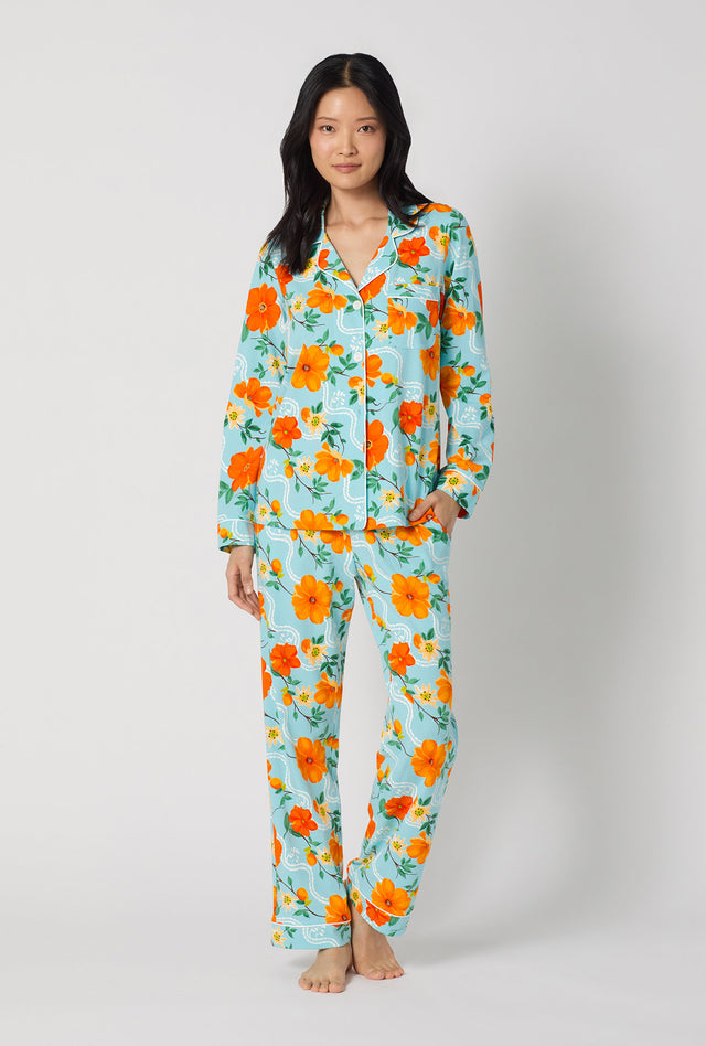 Golden Breeze Long Sleeve Classic Stretch Jersey Pj Set