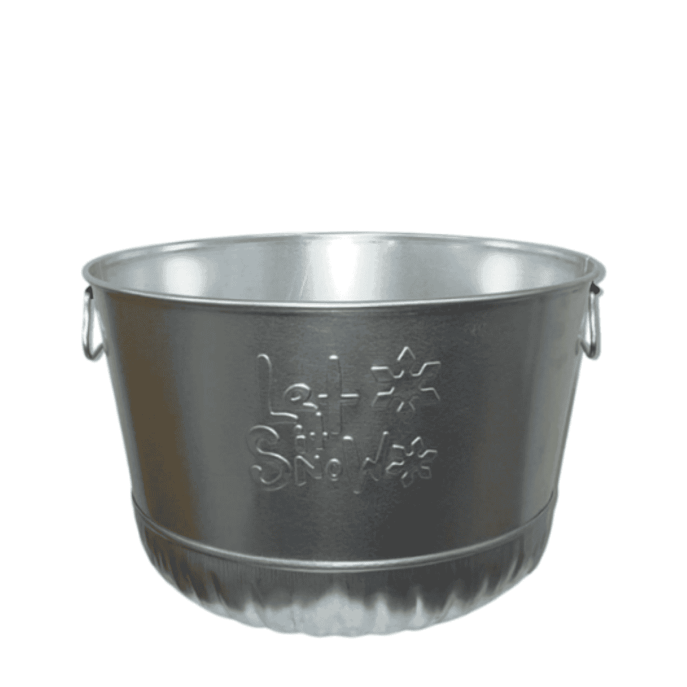 Embossed – Galvanized Bushel Basket – Let It Snow