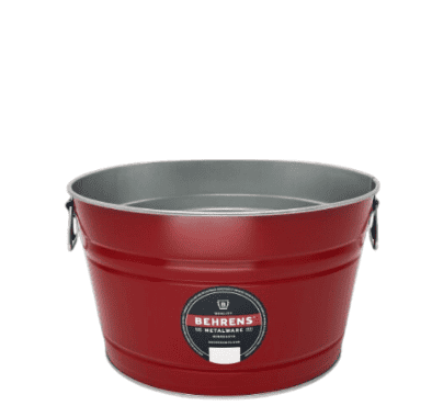 Red Painted Steel – 5 Gallon Galvanized Tub