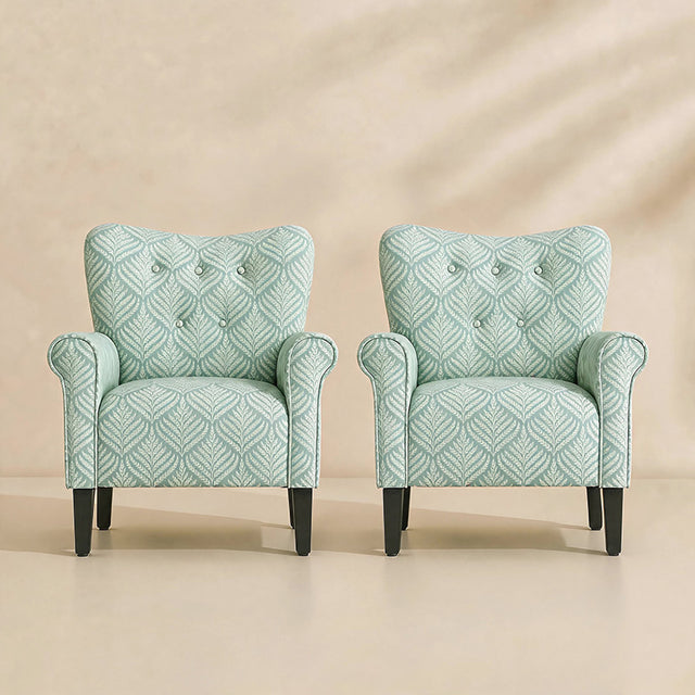 Allston High Back Upholstered Accent Armchair (Set of 2)