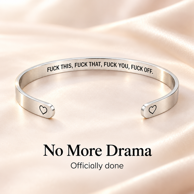 The Officially Done Mantra Cuff Bracelet