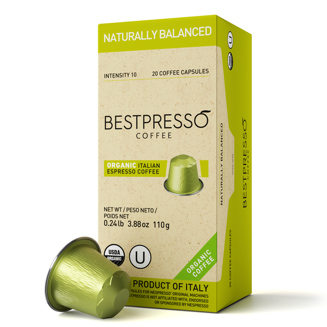 Organic USDA Bestpresso Coffee For Nespresso Original - Naturally Balanced 120 Pods