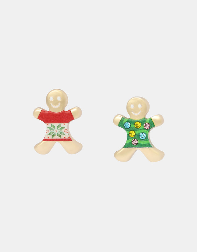 GINGERBREAD STUD EARRINGS BROWN
