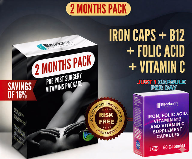 2 Months Supply Pre Post Surgery Kit: Iron Caps  - 16% OFF