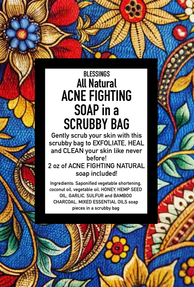 Acne Soap in a Scrubby Bag
