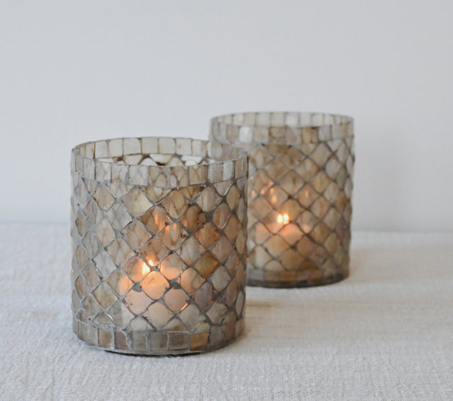 Mosaic Glass Votive Candle Holder