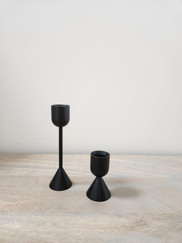 Onyx Brass Taper Candle Holder