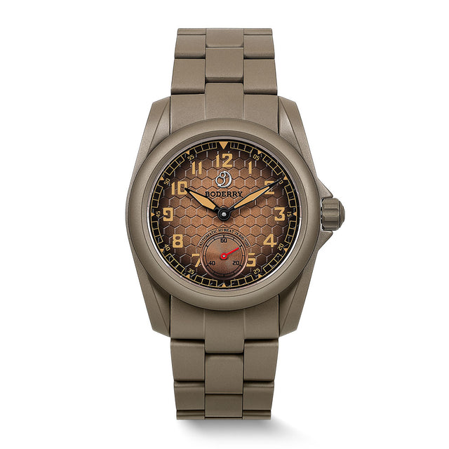VOYAGER S72 – 72-Hour Power Reserve Titanium Automatic Field Watch, 100M Water Resistant | Desert Tan/Bracelet