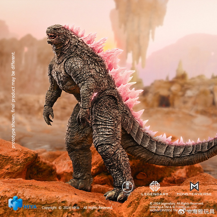 HIYA Exquisite Basic Godzilla x Kong The New Empire Godzilla Evolved Ver. Pink Reissue