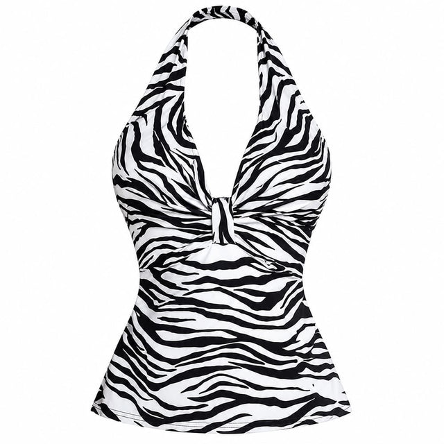Y2K Era Zebra Print Halter Top