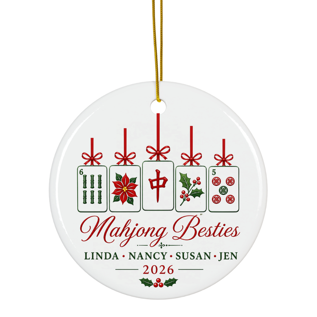 Personalized Mahjong Besties Ornament