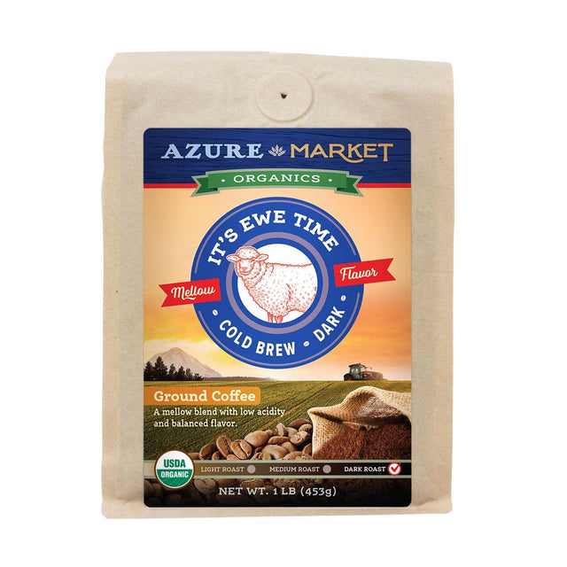 Azure Market Organics Coffee Ground, Cold Brew, Dark Roast, Organic