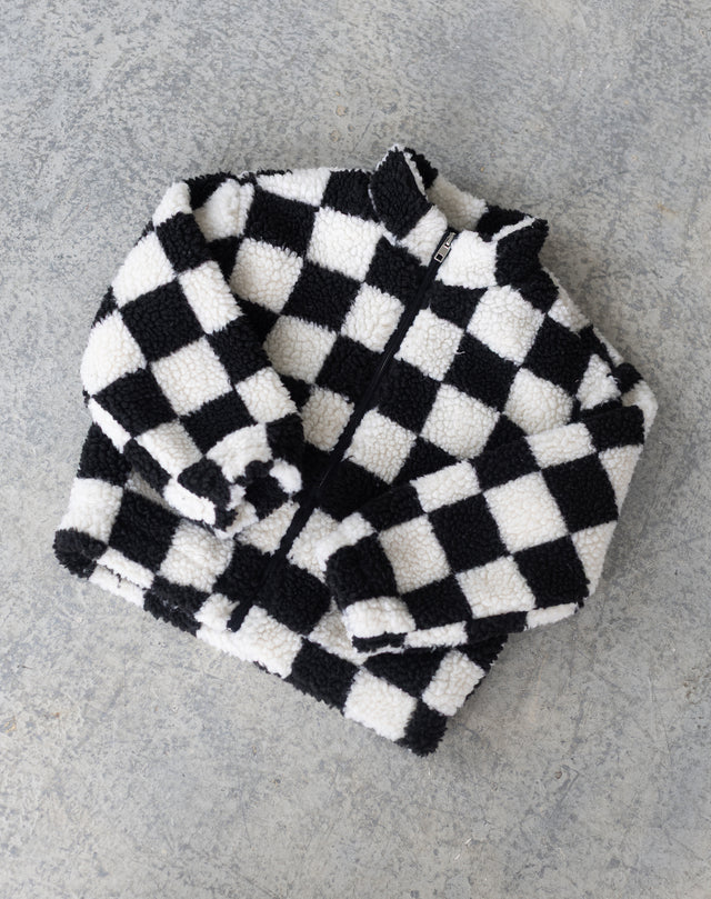 Kids Checkered Sherpa Jacket