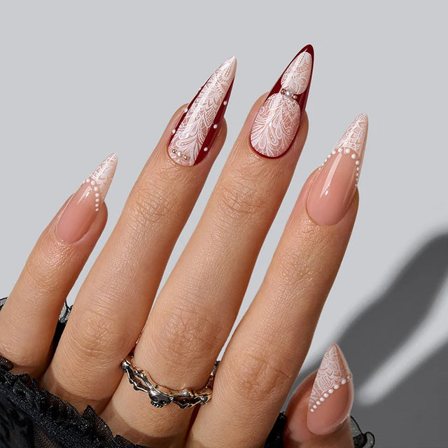 Midnight Bride Stiletto Nails - Soft Gel Press On