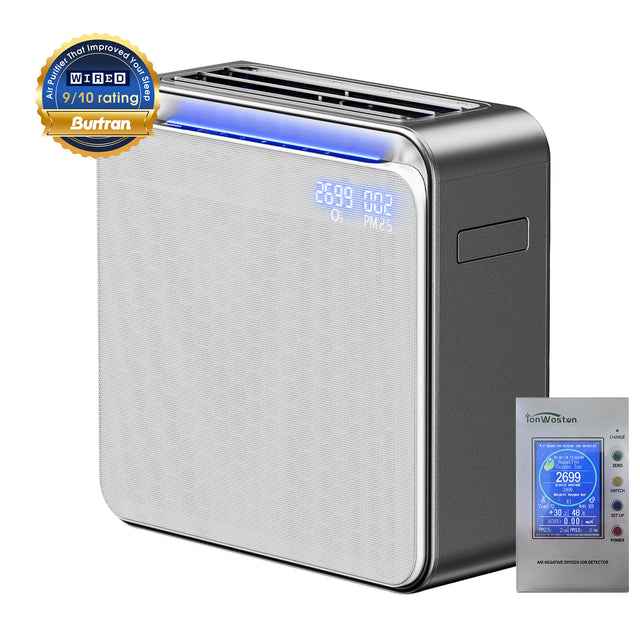BURTRAN A31 H14 HEPA Air Purifier for Home Large Room Bedroom up to 1360ft²,Ultra-Quiet Sleep Modes, Nano-Oxy Negative Ions,PM2.5 & TVOC Smart Monitor, 5-Stage 