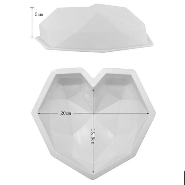 Soft Geometric Heart Mold - Breakable Heart