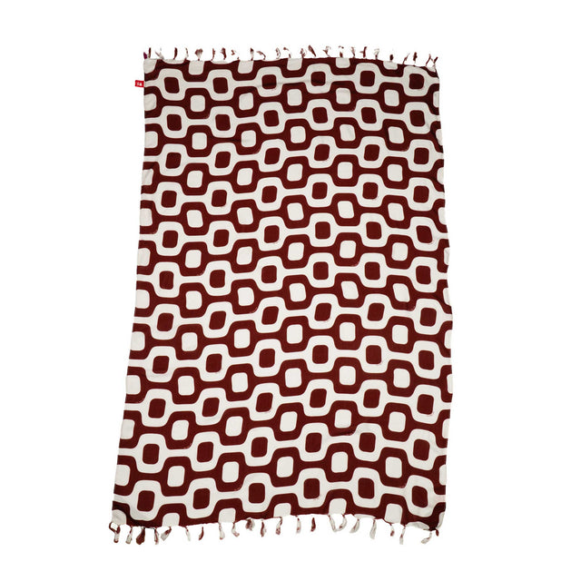 Burgundy Ipanema Pavement, Cangas de Praia- Brazilian Beach Towel (Sarong / Pareo)
