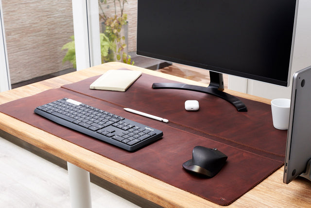 Custom Size Desk Pad · 3x8 IN · Distressed Coñac