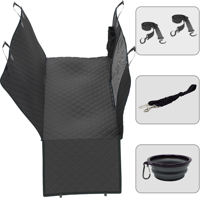 Waterproof Pet Car Seat Hammock — Large, Black with Sport Trim
