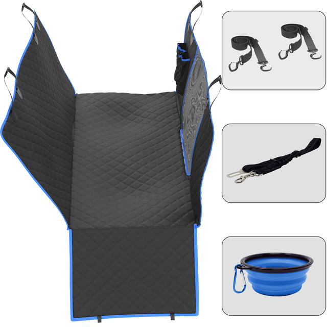 Waterproof Pet Car Seat Hammock — Blue with Sport Trim